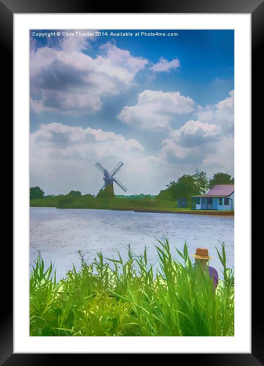 Fishing the Norfolk Broads   Framed Mounted Print by Chris Thaxter
