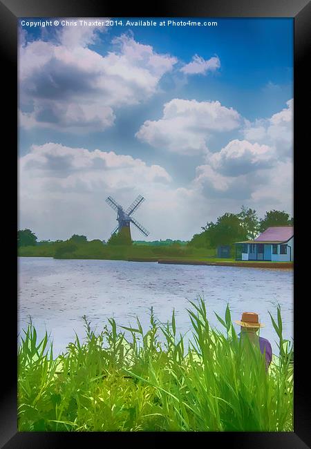 Fishing the Norfolk Broads   Framed Print by Chris Thaxter