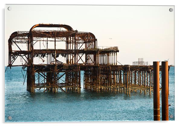 Brighton West Pier Acrylic by Eddie Howland