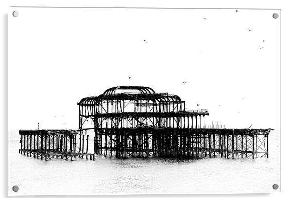   West Pier Brighton Acrylic by Eddie Howland