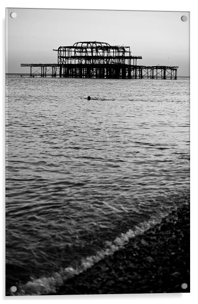   West Pier Brighton Acrylic by Eddie Howland