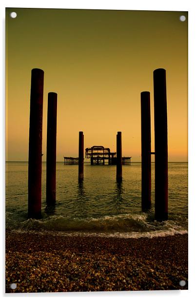   West Pier Brighton Acrylic by Eddie Howland