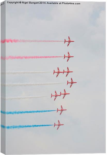  The Red Arrows Canvas Print by Nigel Bangert