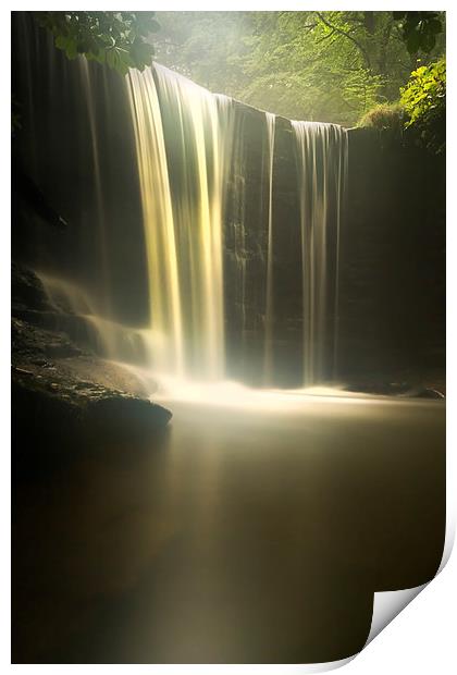 Misty Falls Print by Jed Pearson