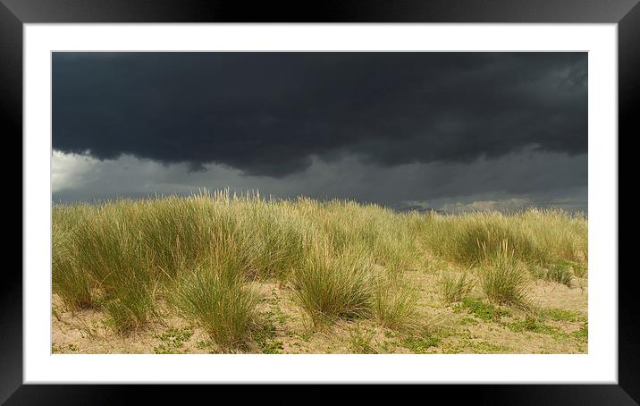  Storm over the Dunes Framed Mounted Print by Sue Dudley