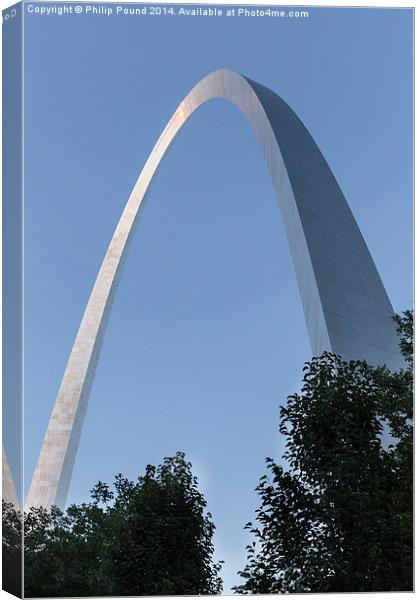  Gateway to the West Arch in St Louis USA at sunse Canvas Print by Philip Pound
