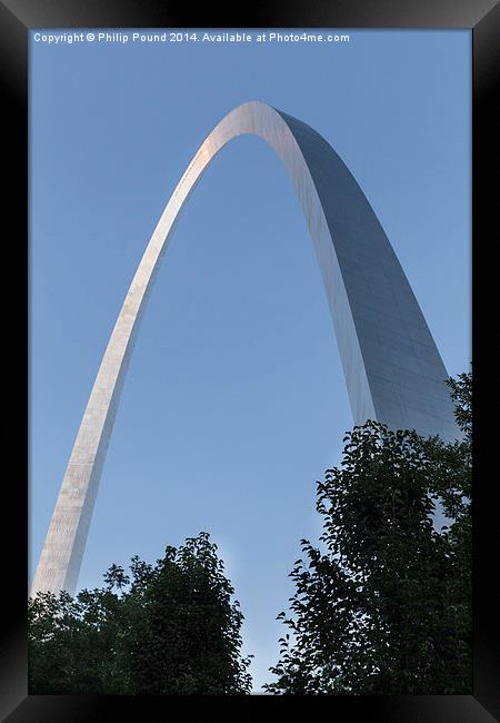  Gateway to the West Arch in St Louis USA at sunse Framed Print by Philip Pound