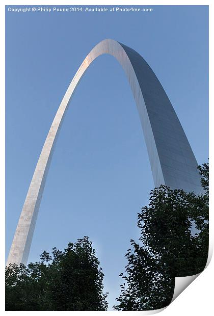  Gateway to the West Arch in St Louis USA at sunse Print by Philip Pound