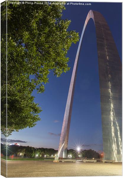  St Louis Arch at Night Canvas Print by Philip Pound
