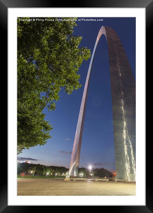  St Louis Arch at Night Framed Mounted Print by Philip Pound