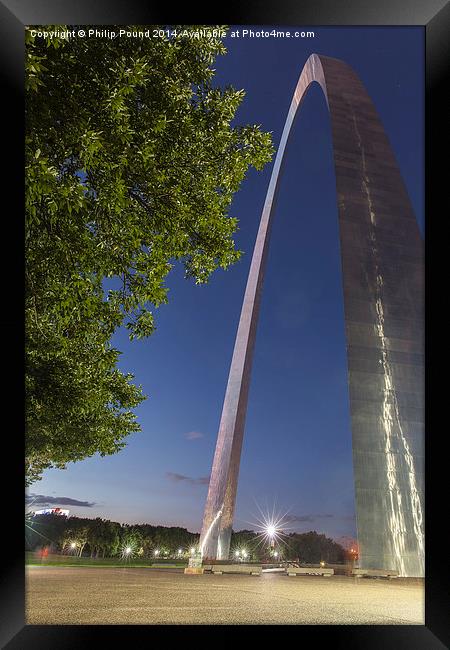  St Louis Arch at Night Framed Print by Philip Pound