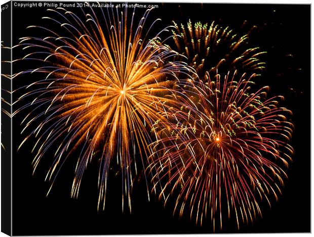  Fireworks in the sky Canvas Print by Philip Pound