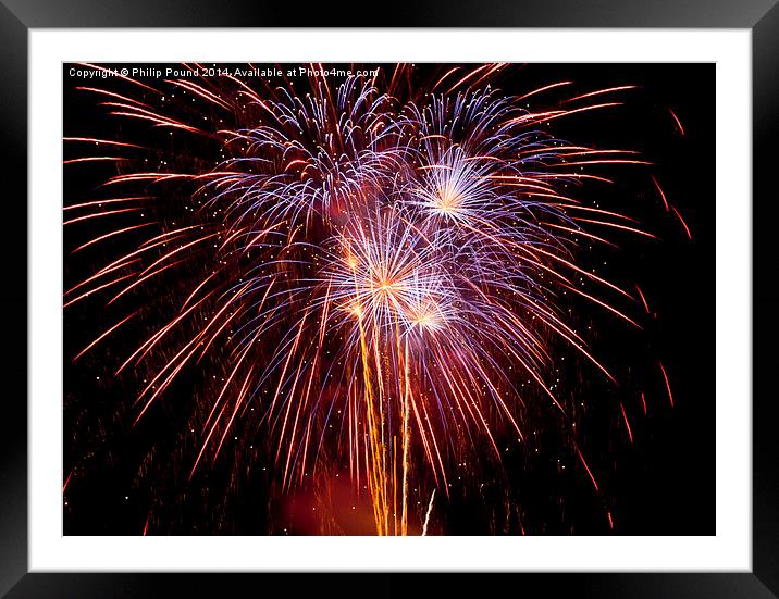  Fireworks in the Sky at night Framed Mounted Print by Philip Pound