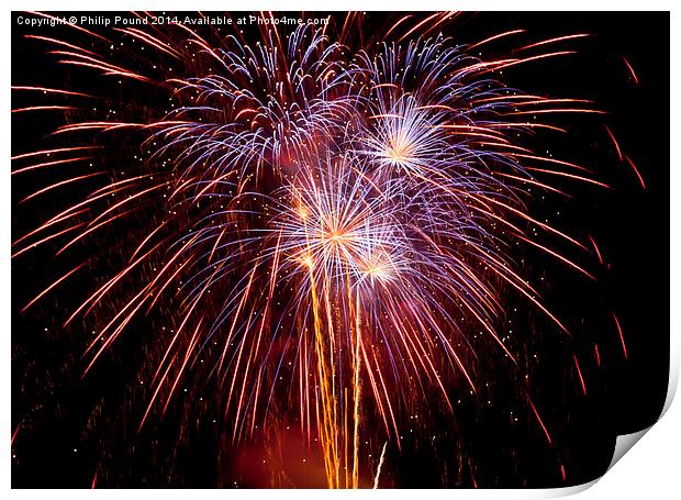  Fireworks in the Sky at night Print by Philip Pound