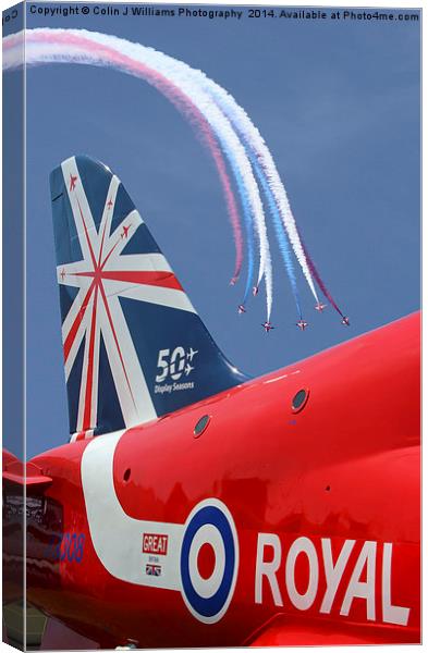  The Reds - 50 Display Seasons - Farnborough 2014 Canvas Print by Colin Williams Photography