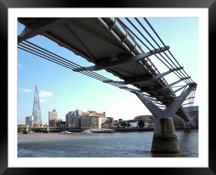 Millennium Bridge Framed Mounted Print by Victor Burnside