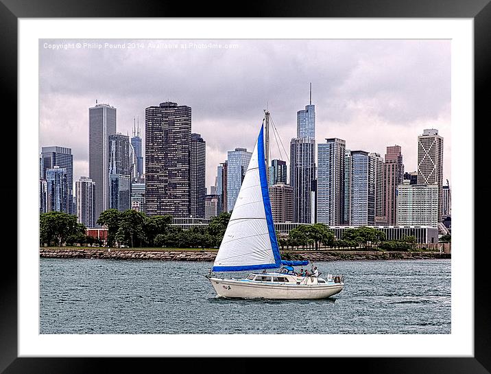  Sailing on Lake Michigan, Chicago Framed Mounted Print by Philip Pound