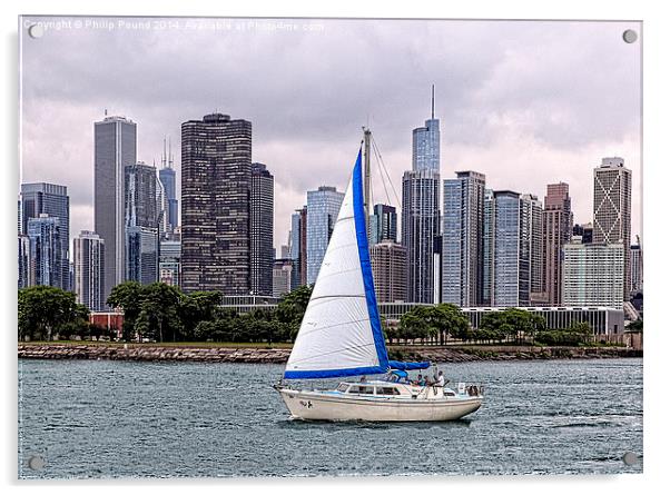  Sailing on Lake Michigan, Chicago Acrylic by Philip Pound