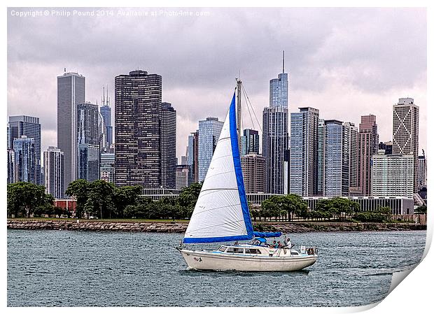  Sailing on Lake Michigan, Chicago Print by Philip Pound