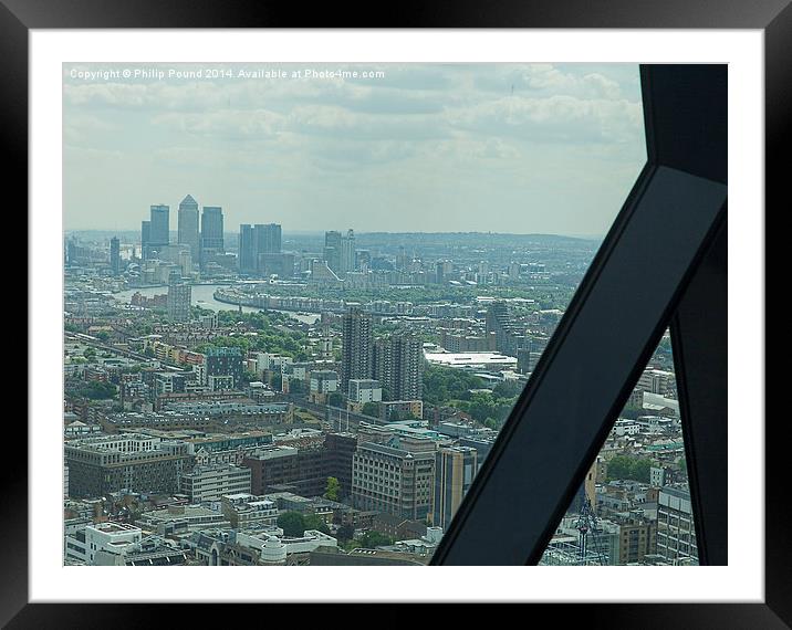  London Docklands from the Gerkin Framed Mounted Print by Philip Pound