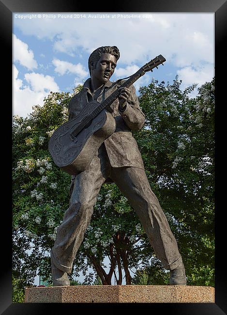  Statue of Elvis Presley in Memphis Tennessee Framed Print by Philip Pound
