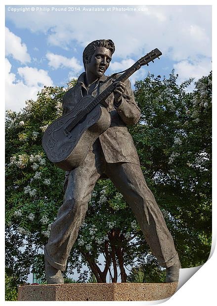  Statue of Elvis Presley in Memphis Tennessee Print by Philip Pound
