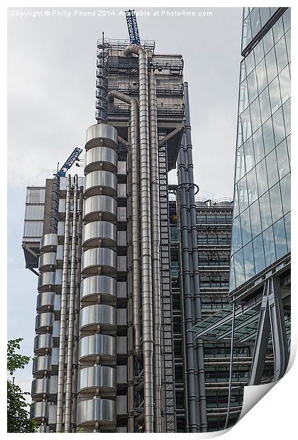  Lloyds Building in London Print by Philip Pound