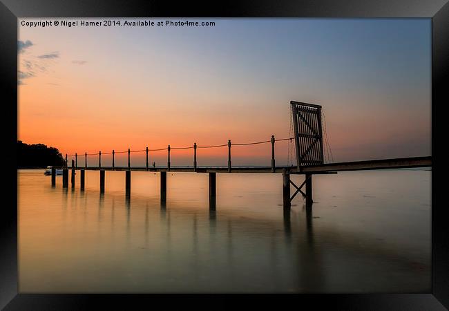 Fishbourne Jetty Sunset Framed Print by Wight Landscapes