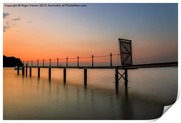Fishbourne Jetty Sunset Print by Wight Landscapes