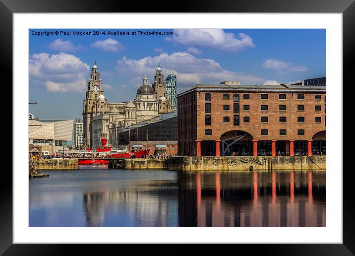  The Albert Dock and Royal Liver Building Framed Mounted Print by Paul Madden