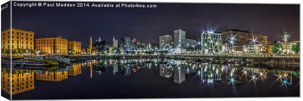 Salthouse Dock at night Canvas Print by Paul Madden