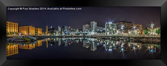 Salthouse Dock at night Framed Print by Paul Madden