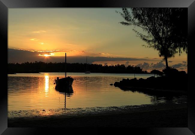 Mauritian Sunset Framed Print by Peter Ready