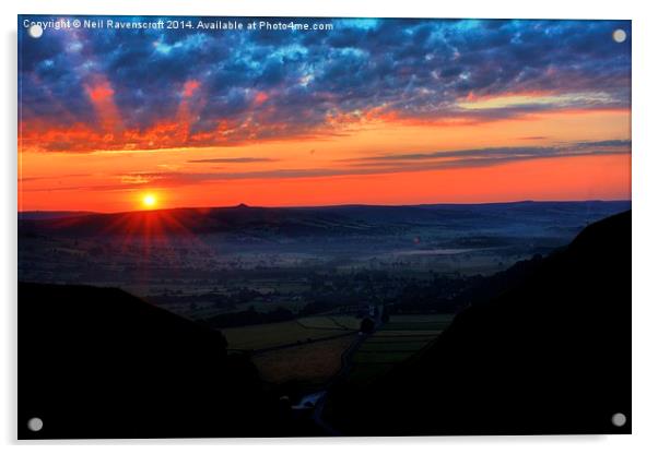  Sunrise over Castleton Acrylic by Neil Ravenscroft