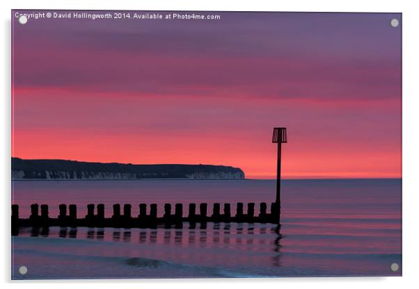 Red Dawn over Flamborough Head  Acrylic by David Hollingworth