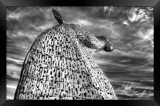  Reach for the sky Kelpies Framed Print by jim scotland fine art