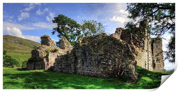 Pendragon Castle Ruin Print by Tom Gomez