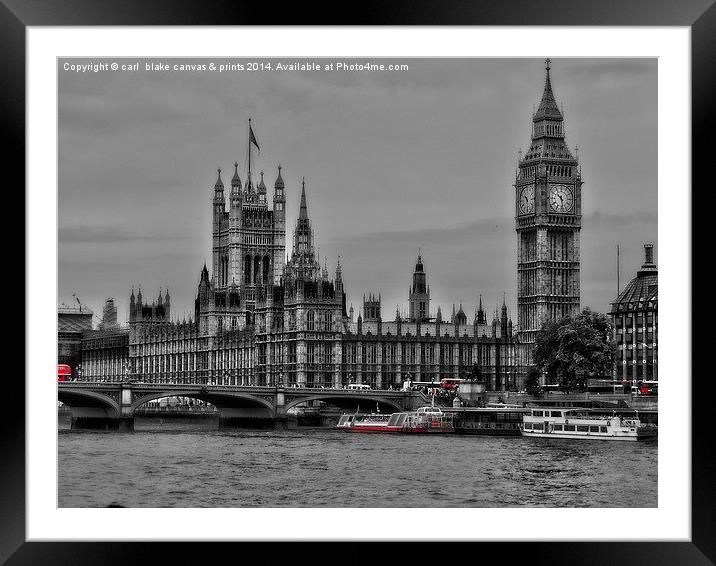  london from the thames Framed Mounted Print by carl blake