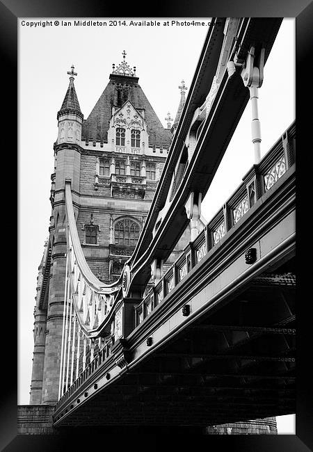 Tower Bridge in Black and White Framed Print by Ian Middleton