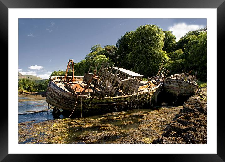 Old Boats by the Sea Framed Mounted Print by Jacqi Elmslie