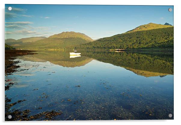  Loch Long reflections  Acrylic by Stephen Taylor