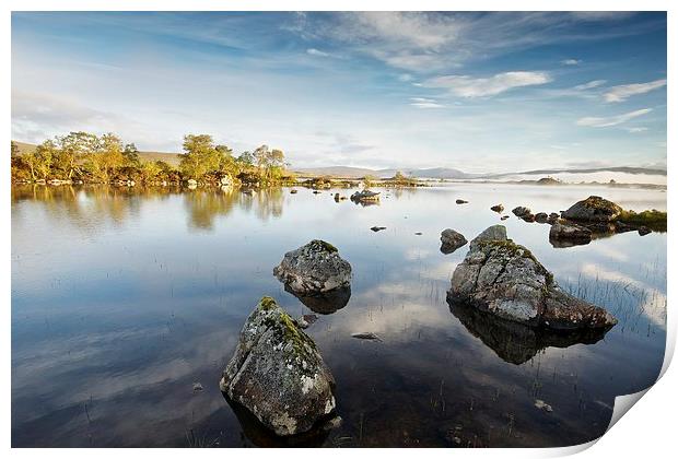  Golden light on Rannoch Moor Print by Stephen Taylor