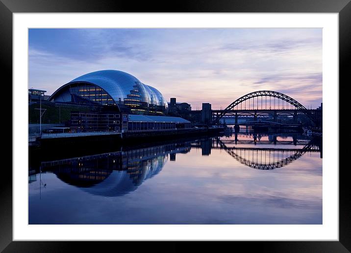  Dusk on the River Tyne Framed Mounted Print by Stephen Taylor
