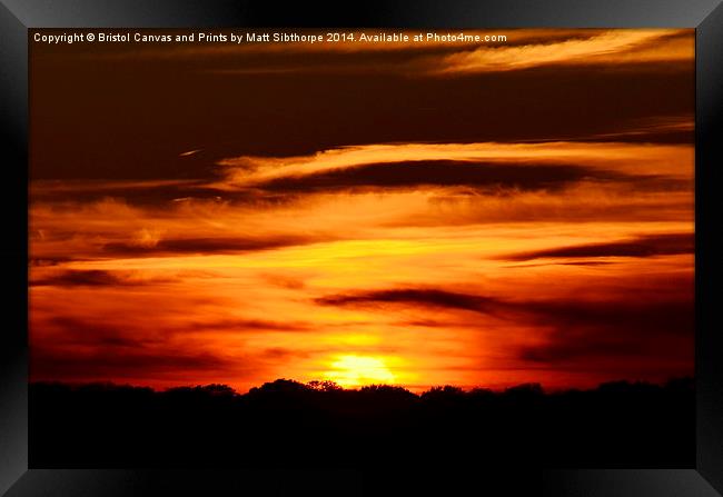  Summer Sunset Framed Print by Bristol Canvas by Matt Sibtho