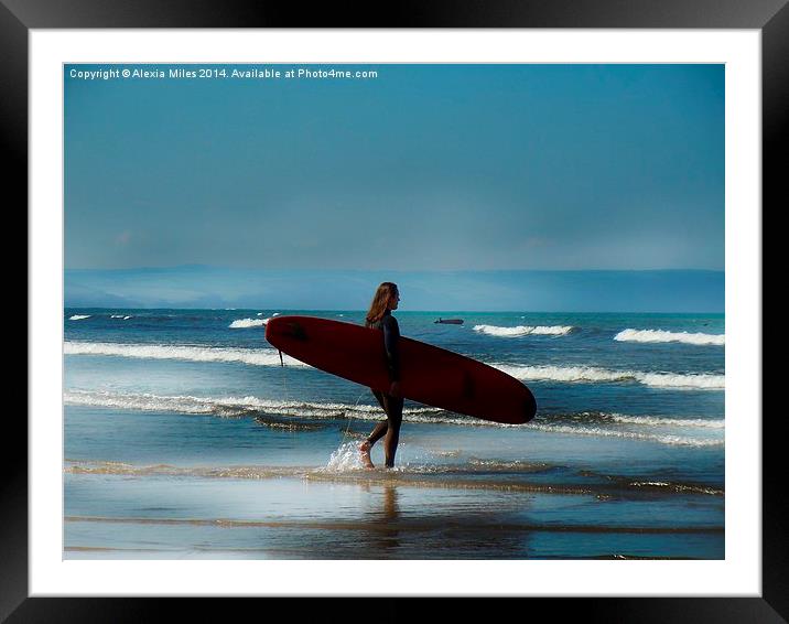  take time to surf Framed Mounted Print by Alexia Miles