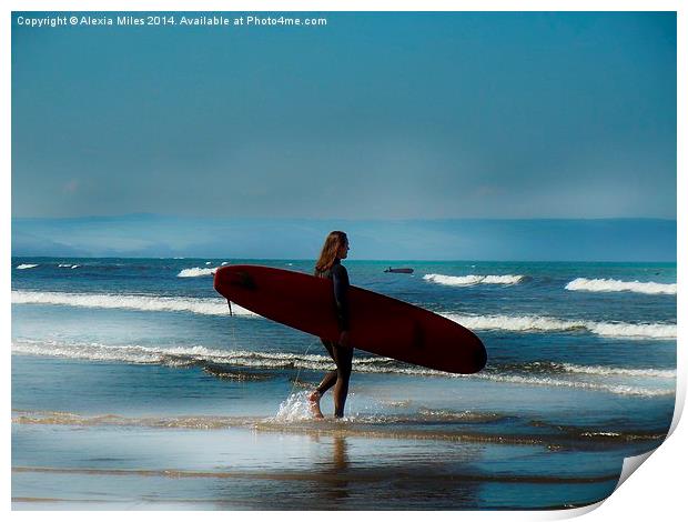  take time to surf Print by Alexia Miles