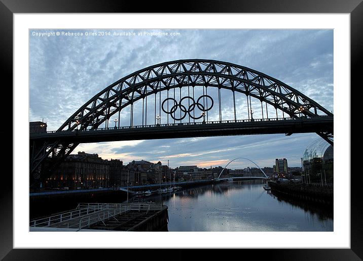  Bridge over the Tyne Framed Mounted Print by Rebecca Giles