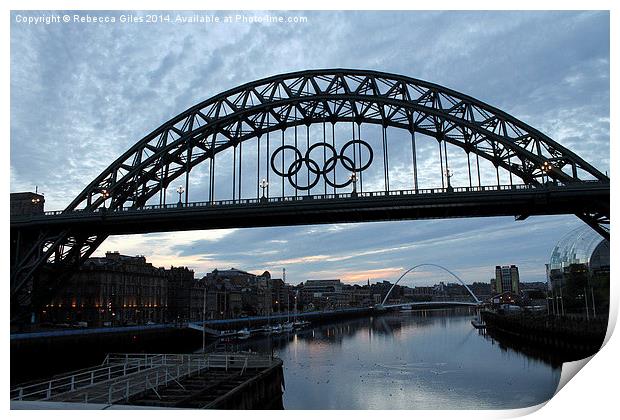  Bridge over the Tyne Print by Rebecca Giles