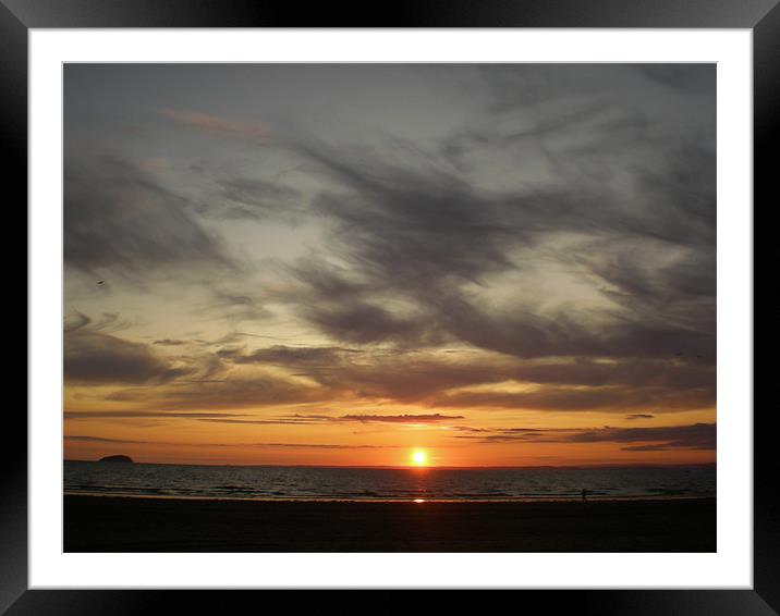 Sunset at weston super mare Framed Mounted Print by sarah webber