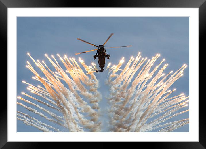 Commando Sea King Firing Flares Framed Mounted Print by Oxon Images
